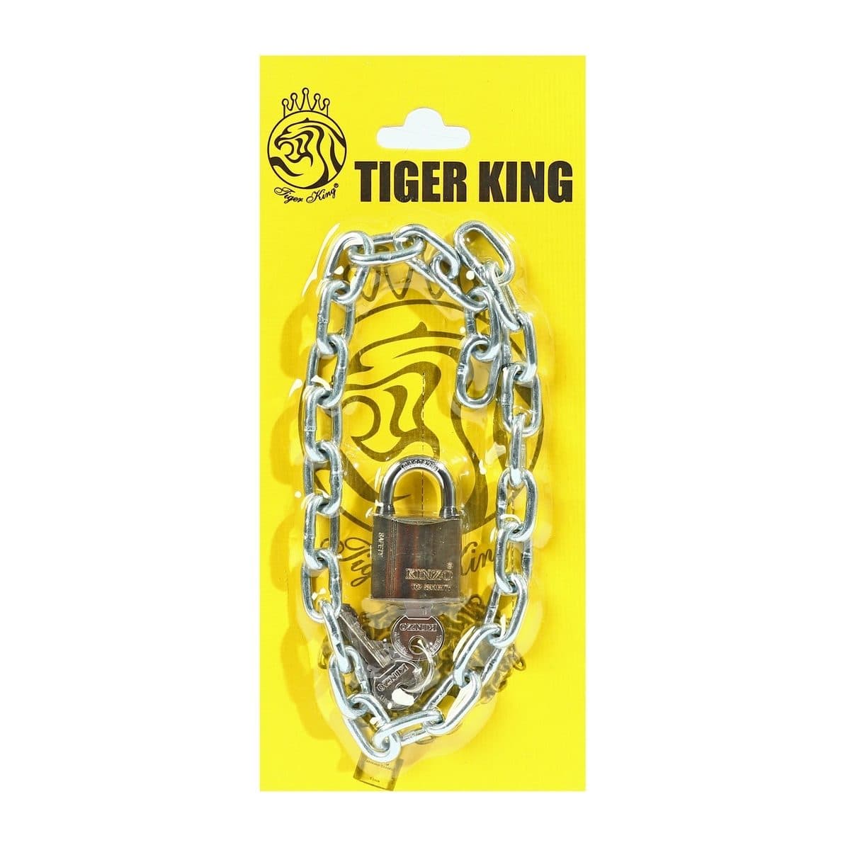 TIGER KING ชุดแม่กุญแจอย่างดี ขนาด 32 มม. พร้อมโซ่เหล็ก ยาว 50 ซม. สีทอง แม่กุญแจเข็งแรง ทนทาน ใช้สำหรับล็อค รักษาความปลอดภัย (ไทเกอร์ คิง)