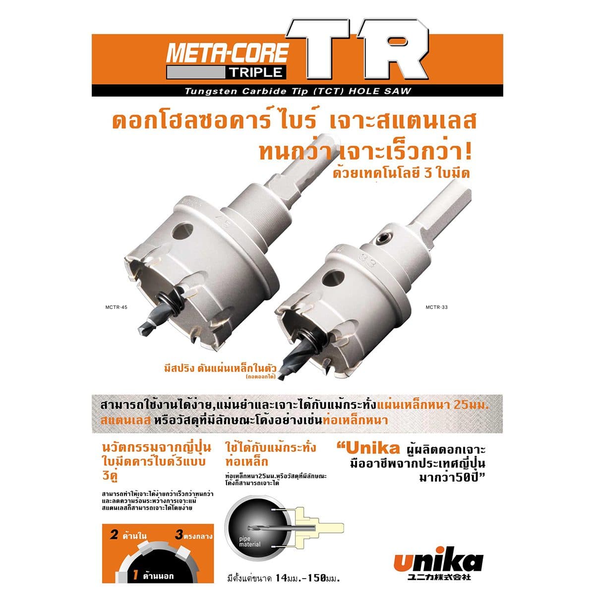 MCTR-71.0 โฮลซอร์ TCT 71 มม TRIPLE