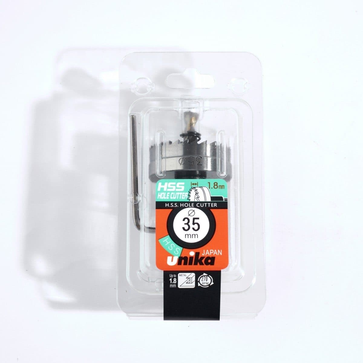 UNIKA (ยูนิก้า) ดอกโฮลซอร์ไฮสปีด เส้นผ่านศูนย์กลาง 35 มิลลิเมตร รุ่น HSSK สำหรับเจาะรูวงกลมบนชิ้งานที่เป็นเหล็ก