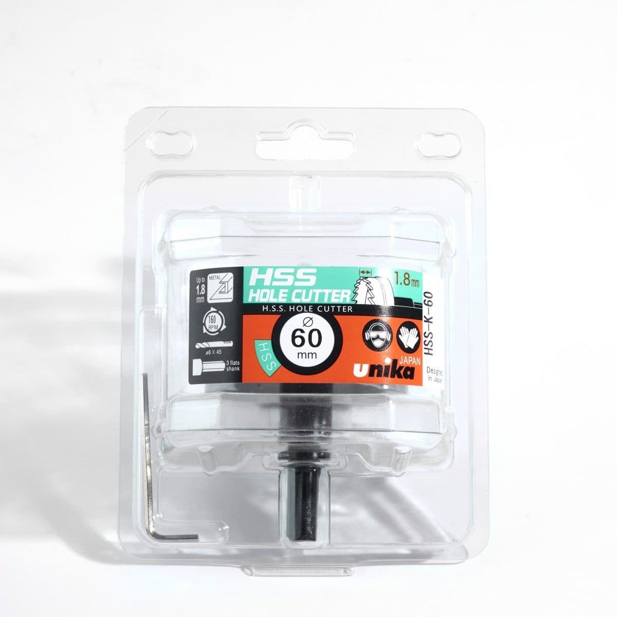 UNIKA (ยูนิก้า) ดอกโฮลซอร์ไฮสปีด เส้นผ่านศูนย์กลาง 60 มิลลิเมตร รุ่น HSSK สำหรับเจาะรูวงกลมบนชิ้งานที่เป็นเหล็ก