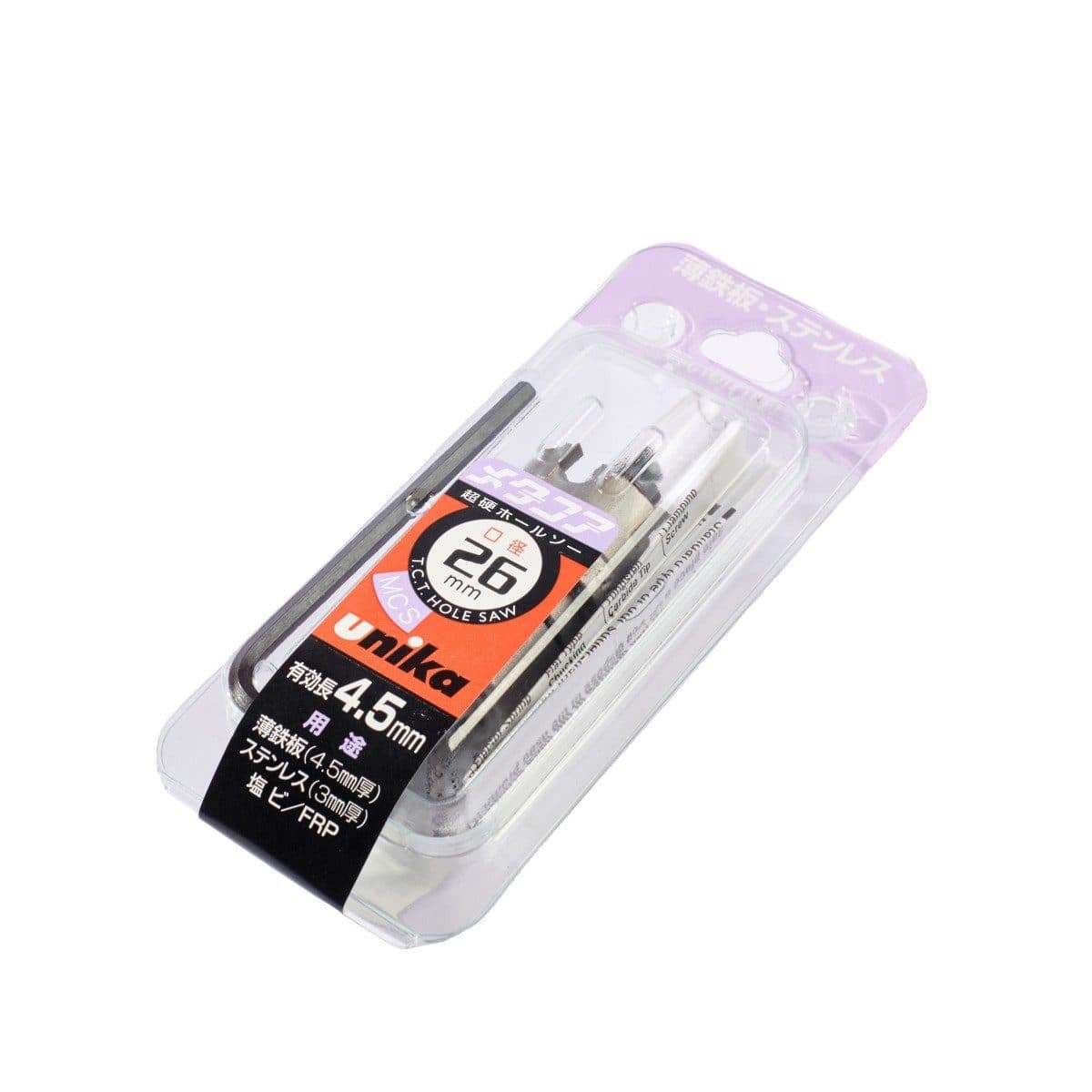 UNIKA ดอกโฮลซอร์ T.C.T ขนาด 26 มม. รุ่น MCS เจาะเหล็ก สแตนเลส อลูมิเนียม PVC เจาะเรียบ เสี้ยนน้อย (ยูนิก้า)