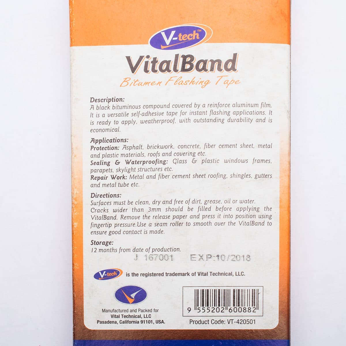 VT-420501 เทปบิทูเมนกันรั่วซึม50มิลX1 ม.