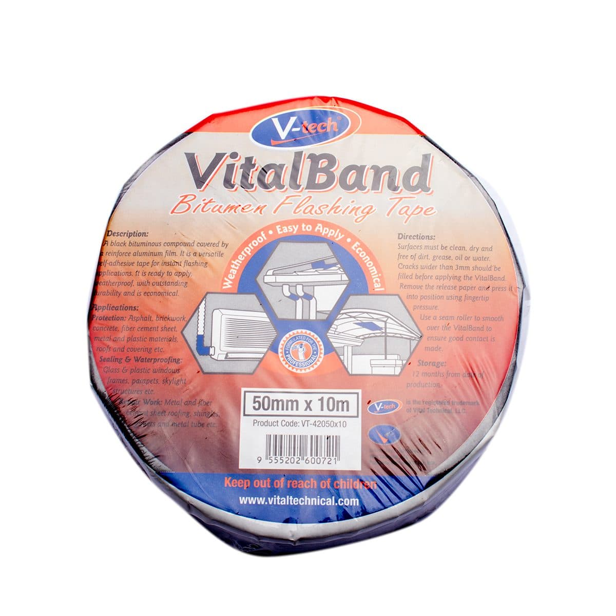 VT-42050 เทปบิทูเมนกันรั่วซึม50มิลX10 ม.