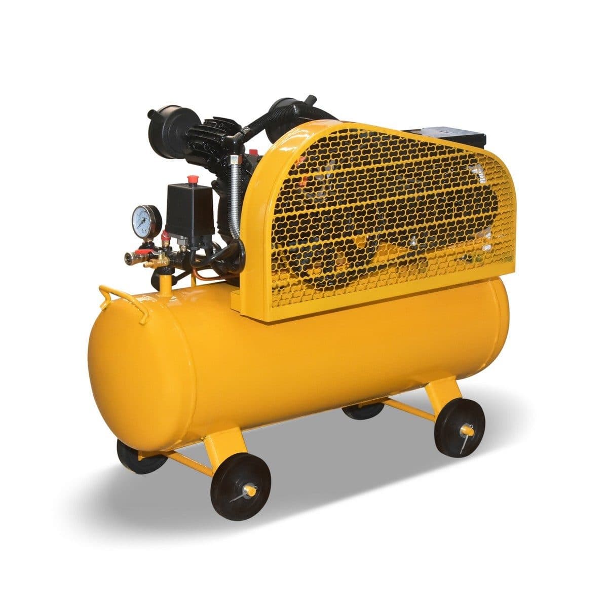 VALU ปั๊มลมสายพาน 2 หัว รุ่น 251-60 มอเตอร์ 1.5 แรงม้า (1100 วัตต์) ถัง 60 ลิตร ไฟ 1 เฟส ความเร็วรอบ 2800 รอบ/นาที แรงดันลม 8 บาร์ ปริมาณลม 