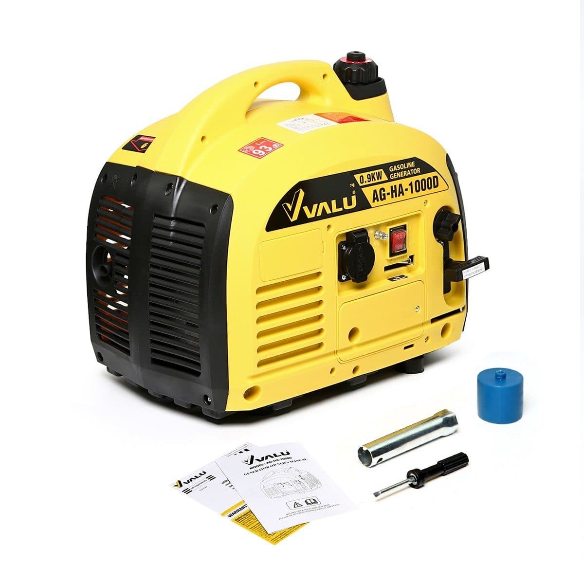 VALU เครื่องปั่นไฟเบนซิน 0.9 กิโลวัตต์ รุ่น AG-HA-1000D กำลังเครื่องยนต์ 2 แรงมา ขนาดกระบอกสูบ 63 มล. ถังน้ำมัน 25 ลิตร (แวลู)