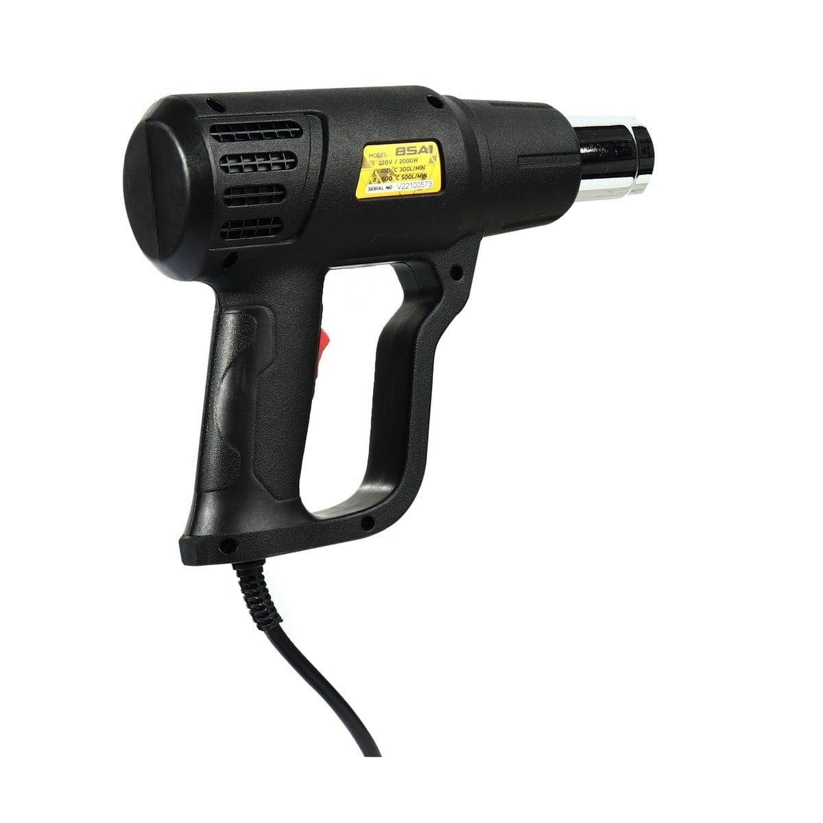 VALU เครื่องเป่าลมร้อนไฟฟ้า กำลังไฟ 2,000 วัตต์ อุณหภูมิ 350-600°C รุ่น 85A1 การไหลของอากาศสูงสุด 500 ลิตร/นาที ปรับความร้อนได้ 2 ระดับ (แวล