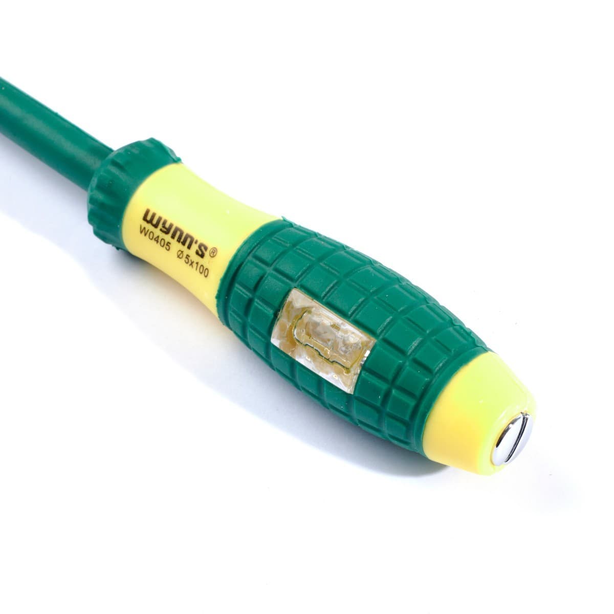 W0405 ไขควงเช็คไฟด้ามหุ้มยาง ปากแฉก 4"