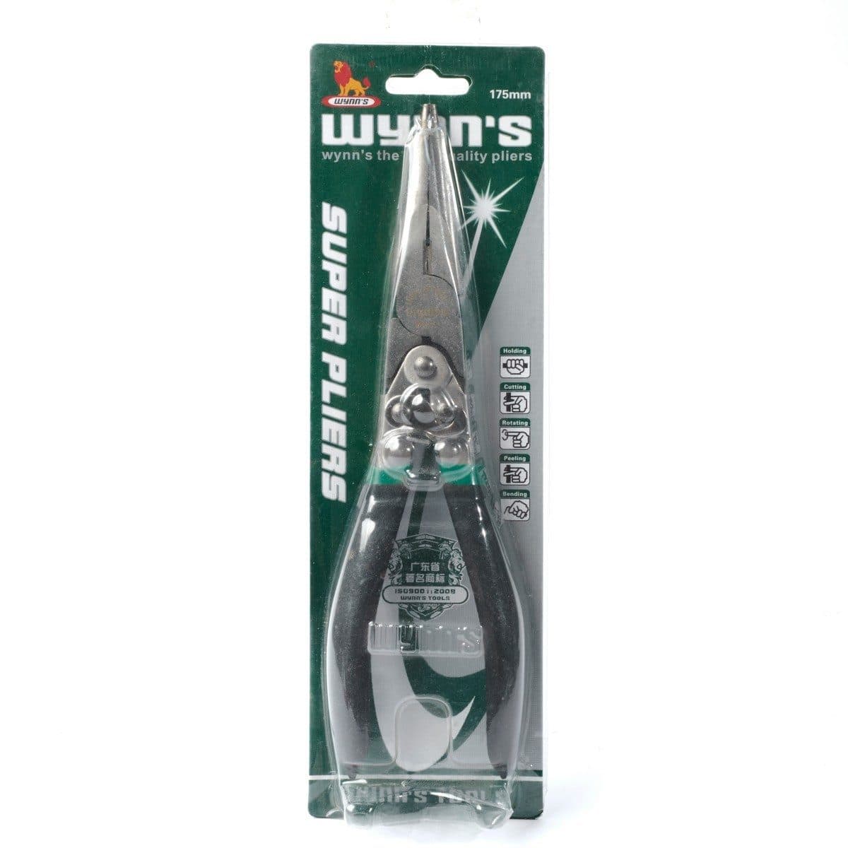 W107K คีมปากแหลม 7" มีสปริง ด้ามดำ