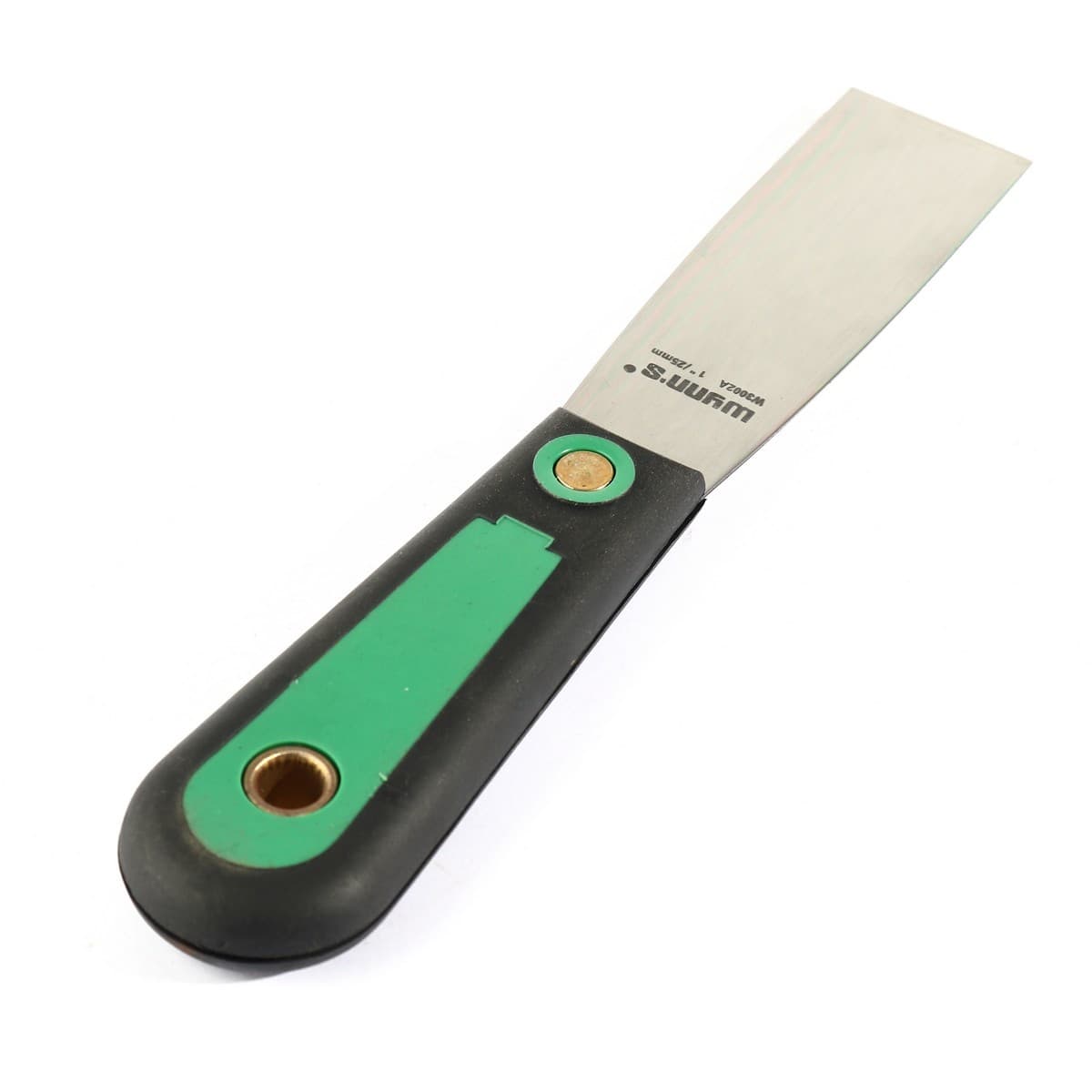 W3002A เกียงโป้วสี สเเตนเลส ด้ามดำ 1"