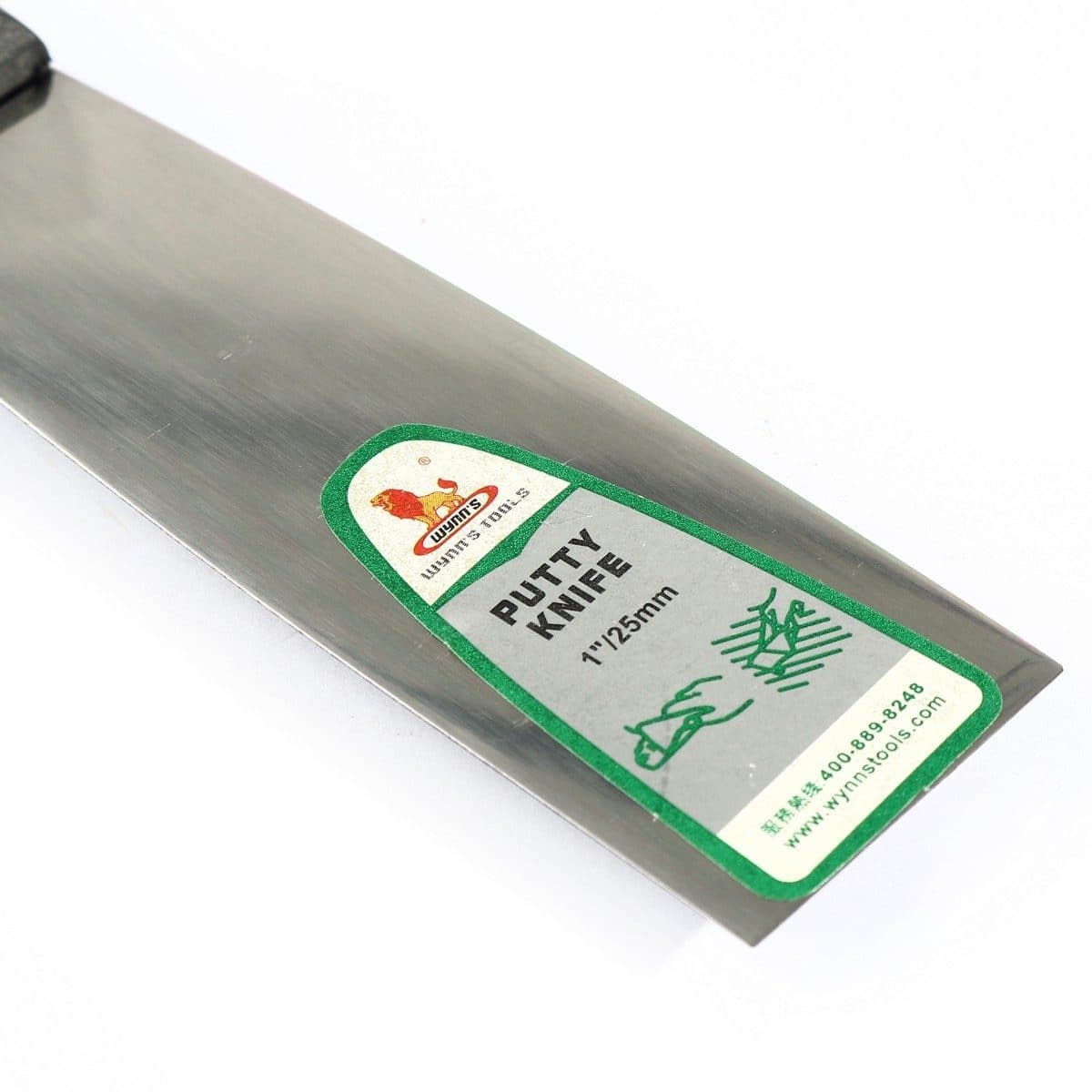 W3002A เกียงโป้วสี สเเตนเลส ด้ามดำ 1"