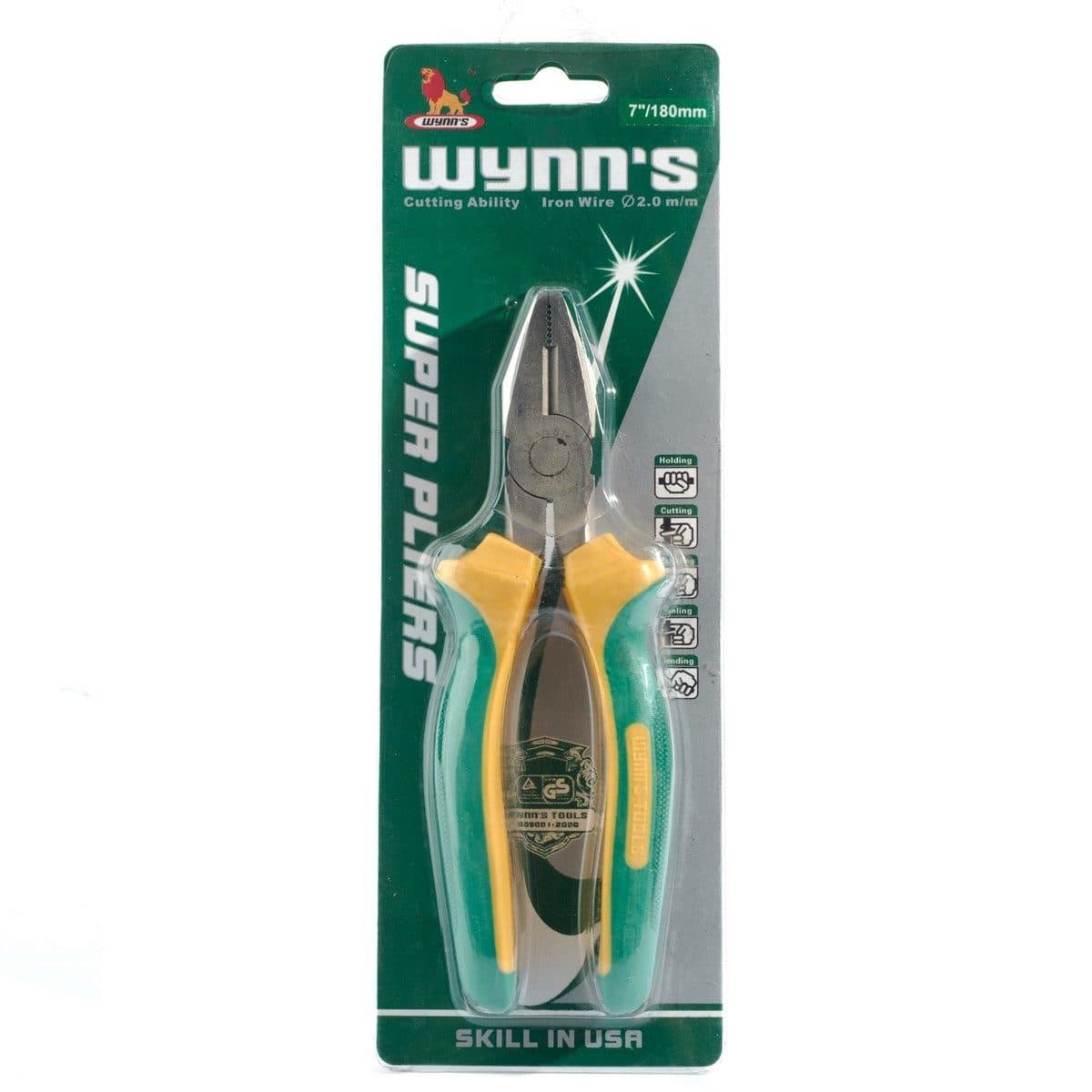 WS707P คีมปากจิ้งจก 7" ด้ามบ่าเหลือง