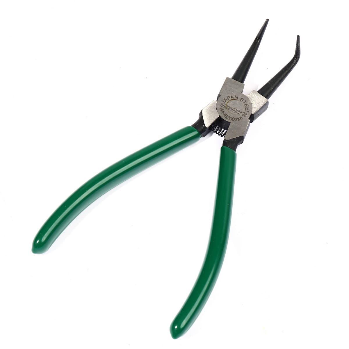 WHB200 คีมหนีบแหวนปากโค้ง 8" ด้ามเขียว