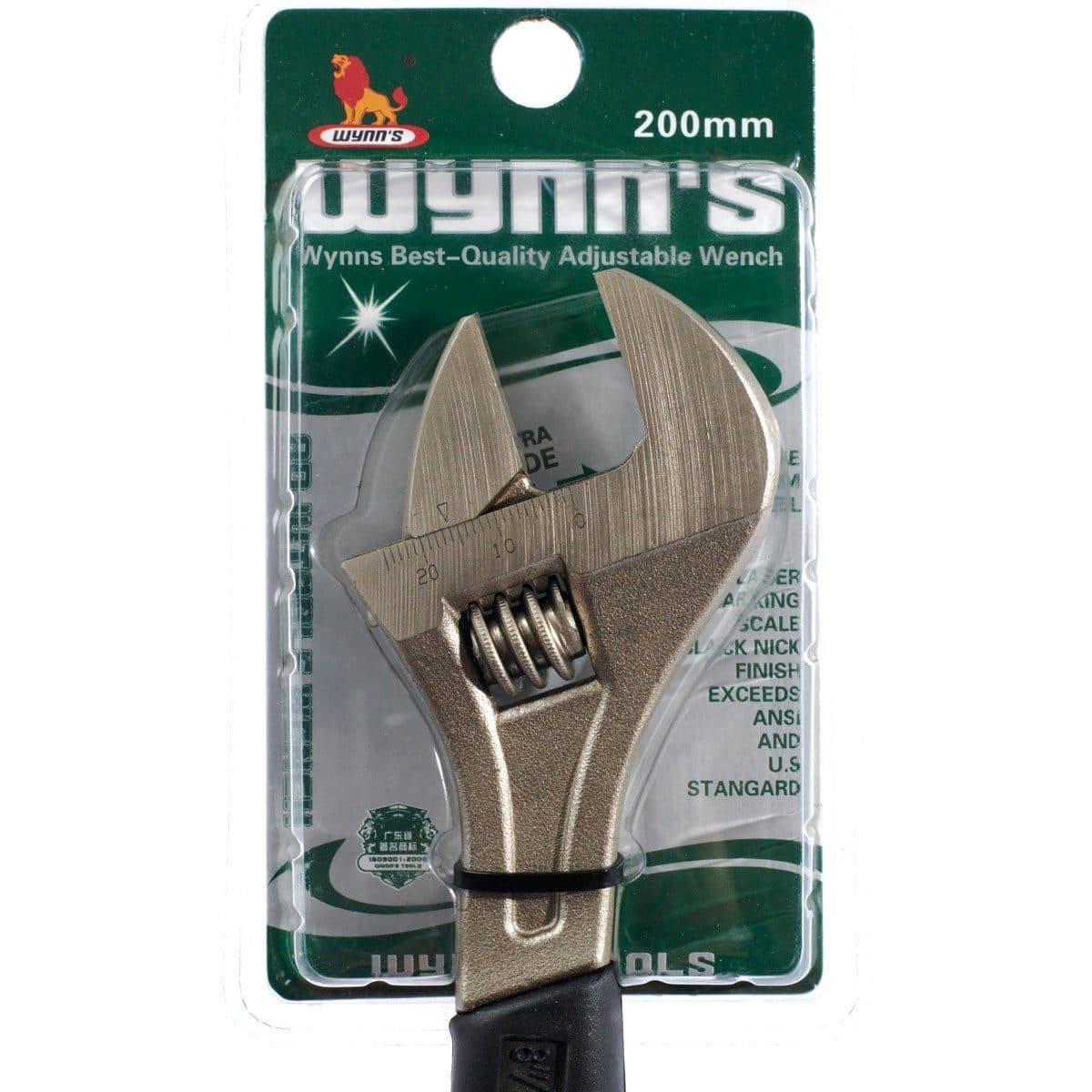 WNS200F ประแจเลื่อนด้ามหุ้มยางสีดำ 8"