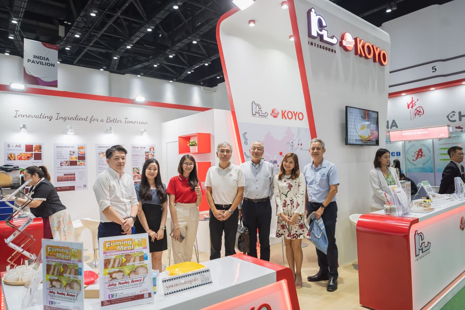 Intergoods and KOYO trade show booth showcasing food ingredients and supply chain services
